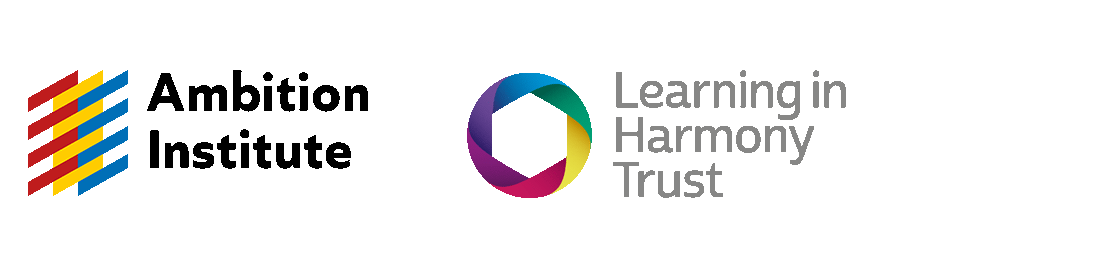 Ambition Institute Logo and Learning in Harmony Logo